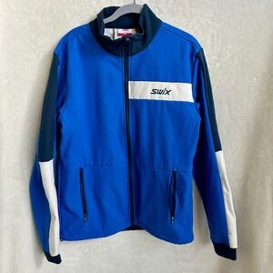 Swix Mens Softshell Jacket Medium Blue Nordic Ski Cross Country